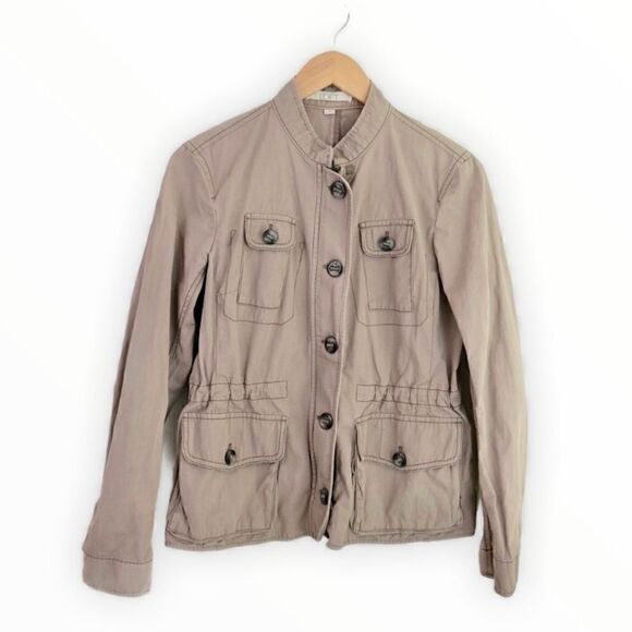 ANN TAYLOR LOFT TAN UTILITY JACKET PARKA SIZE SP - Picture 1 of 11